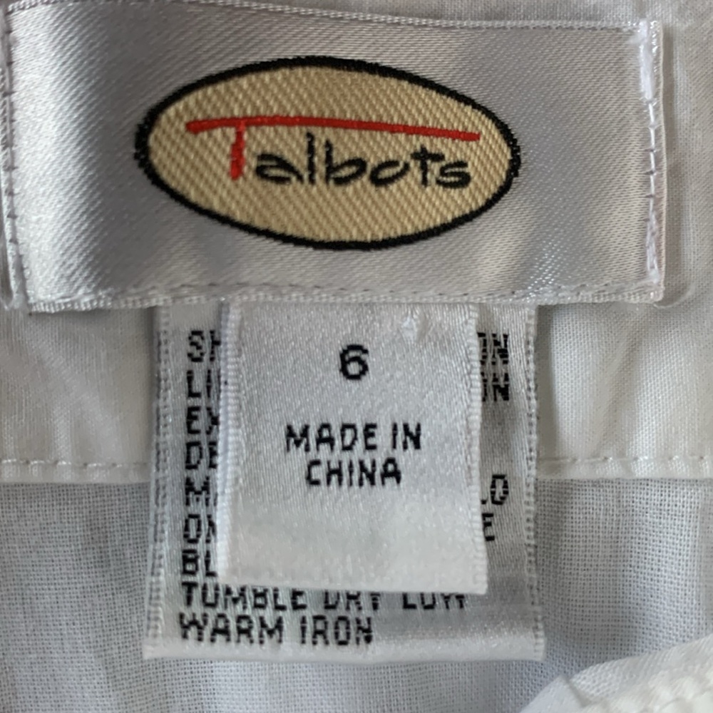 Talbots women’s size 6 white embroidered lined midi skirt coastal Euro summer - Picture 4 of 16